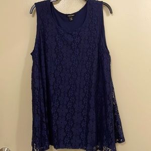 Navy Blue lace sleeveless top
